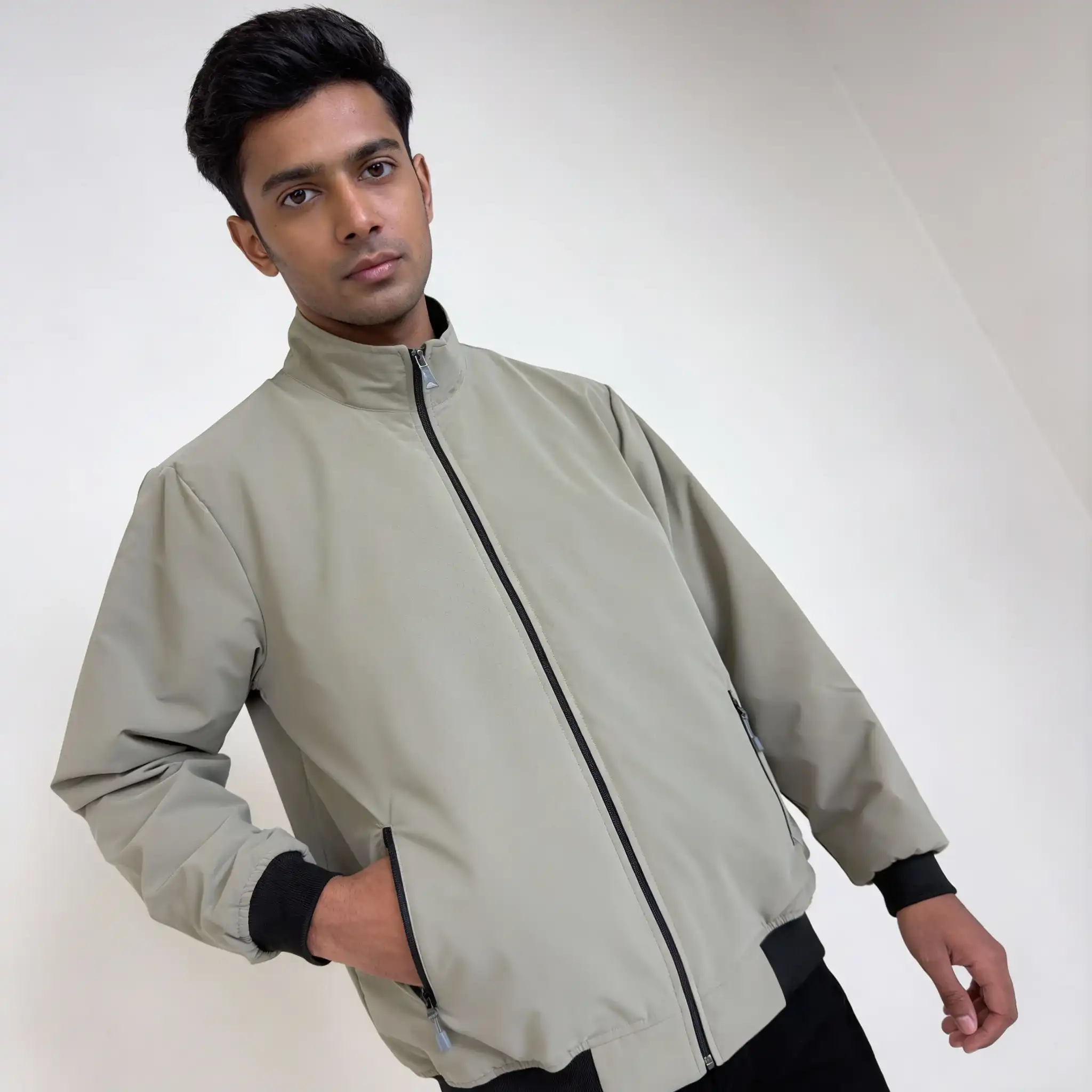 Men’s Kuasha Fabric Premium Winter Jacket – Beige (KB01)